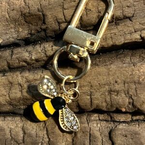 Gold and Yellow Bee Keychain Charm